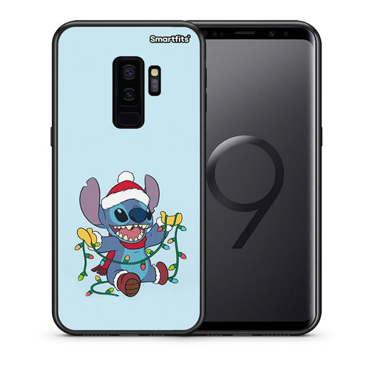 Θήκη Samsung S9 Plus Santa Stich από τη Smartfits με σχέδιο στο πίσω μέρος και μαύρο περίβλημα | Samsung S9 Plus Santa Stich case with colorful back and black bezels
