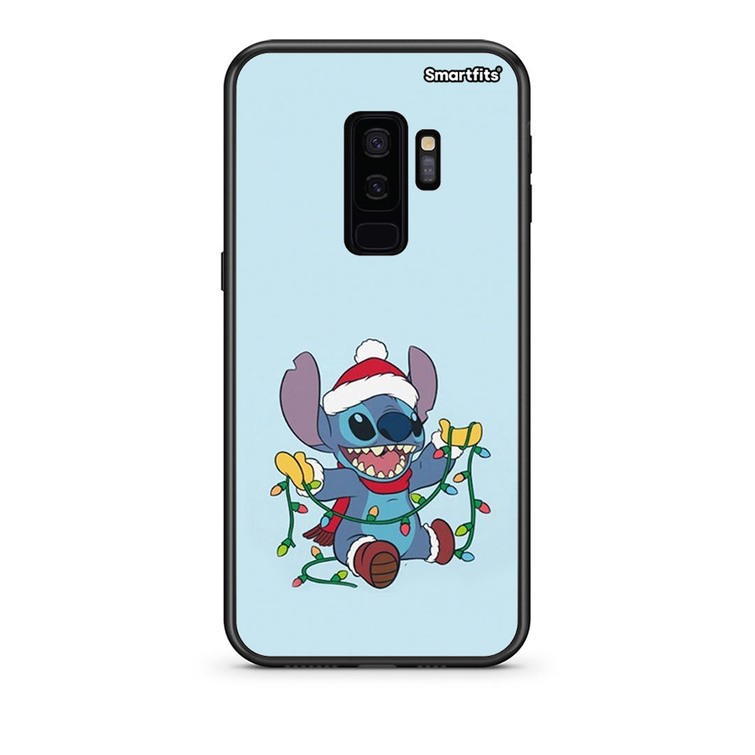 samsung s9 plus Santa Stich θήκη από τη Smartfits με σχέδιο στο πίσω μέρος και μαύρο περίβλημα | Smartphone case with colorful back and black bezels by Smartfits