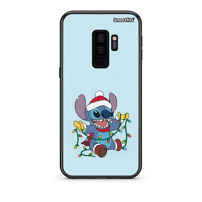 samsung s9 plus Santa Stich θήκη από τη Smartfits με σχέδιο στο πίσω μέρος και μαύρο περίβλημα | Smartphone case with colorful back and black bezels by Smartfits