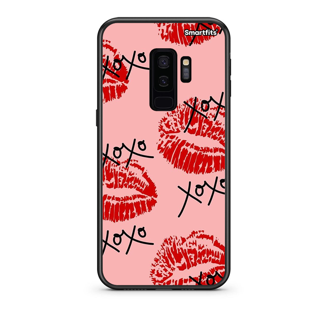 samsung s9 plus XOXO Lips θήκη από τη Smartfits με σχέδιο στο πίσω μέρος και μαύρο περίβλημα | Smartphone case with colorful back and black bezels by Smartfits