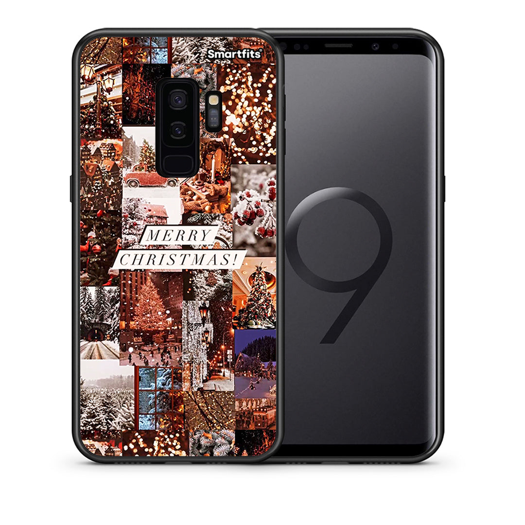 Θήκη Samsung S9 Plus Xmas Collage από τη Smartfits με σχέδιο στο πίσω μέρος και μαύρο περίβλημα | Samsung S9 Plus Xmas Collage case with colorful back and black bezels