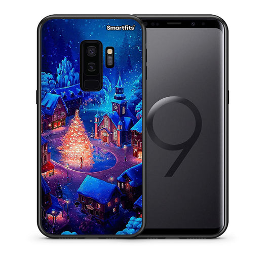Θήκη Samsung S9 Plus Xmas Village από τη Smartfits με σχέδιο στο πίσω μέρος και μαύρο περίβλημα | Samsung S9 Plus Xmas Village case with colorful back and black bezels