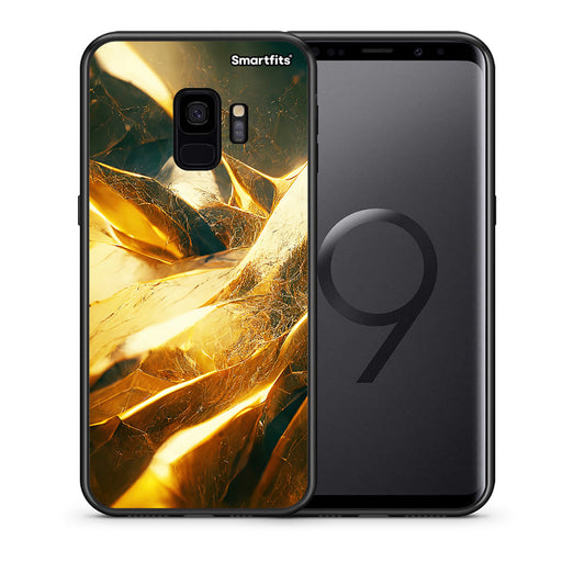 Θήκη Samsung S9 Real Gold από τη Smartfits με σχέδιο στο πίσω μέρος και μαύρο περίβλημα | Samsung S9 Real Gold case with colorful back and black bezels