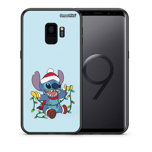 Θήκη Samsung S9 Santa Stich από τη Smartfits με σχέδιο στο πίσω μέρος και μαύρο περίβλημα | Samsung S9 Santa Stich case with colorful back and black bezels