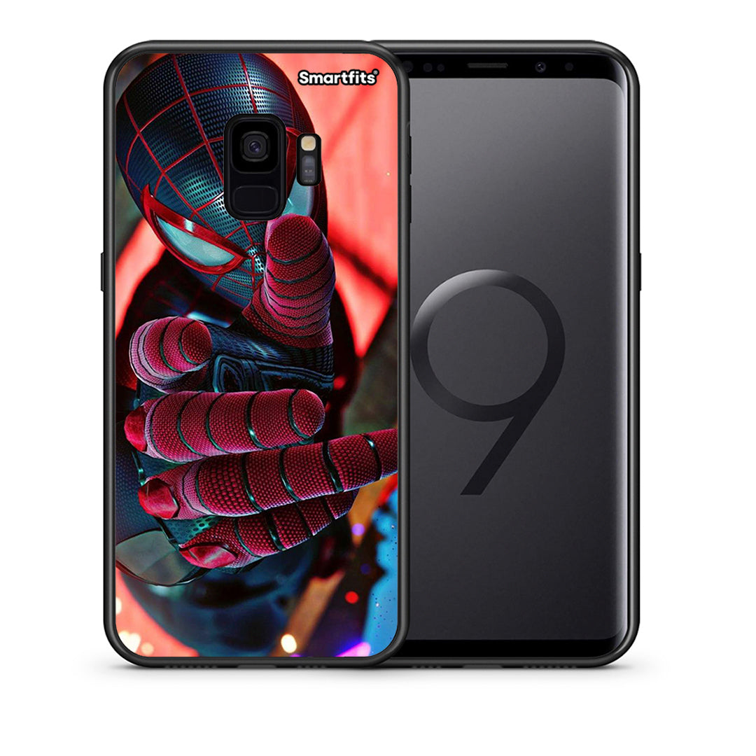 Θήκη Samsung S9 Spider Hand από τη Smartfits με σχέδιο στο πίσω μέρος και μαύρο περίβλημα | Samsung S9 Spider Hand case with colorful back and black bezels