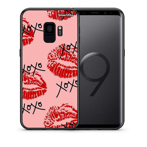 Θήκη Samsung S9 XOXO Lips από τη Smartfits με σχέδιο στο πίσω μέρος και μαύρο περίβλημα | Samsung S9 XOXO Lips case with colorful back and black bezels