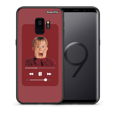 Θήκη Samsung S9 Xmas Alone Music από τη Smartfits με σχέδιο στο πίσω μέρος και μαύρο περίβλημα | Samsung S9 Xmas Alone Music case with colorful back and black bezels