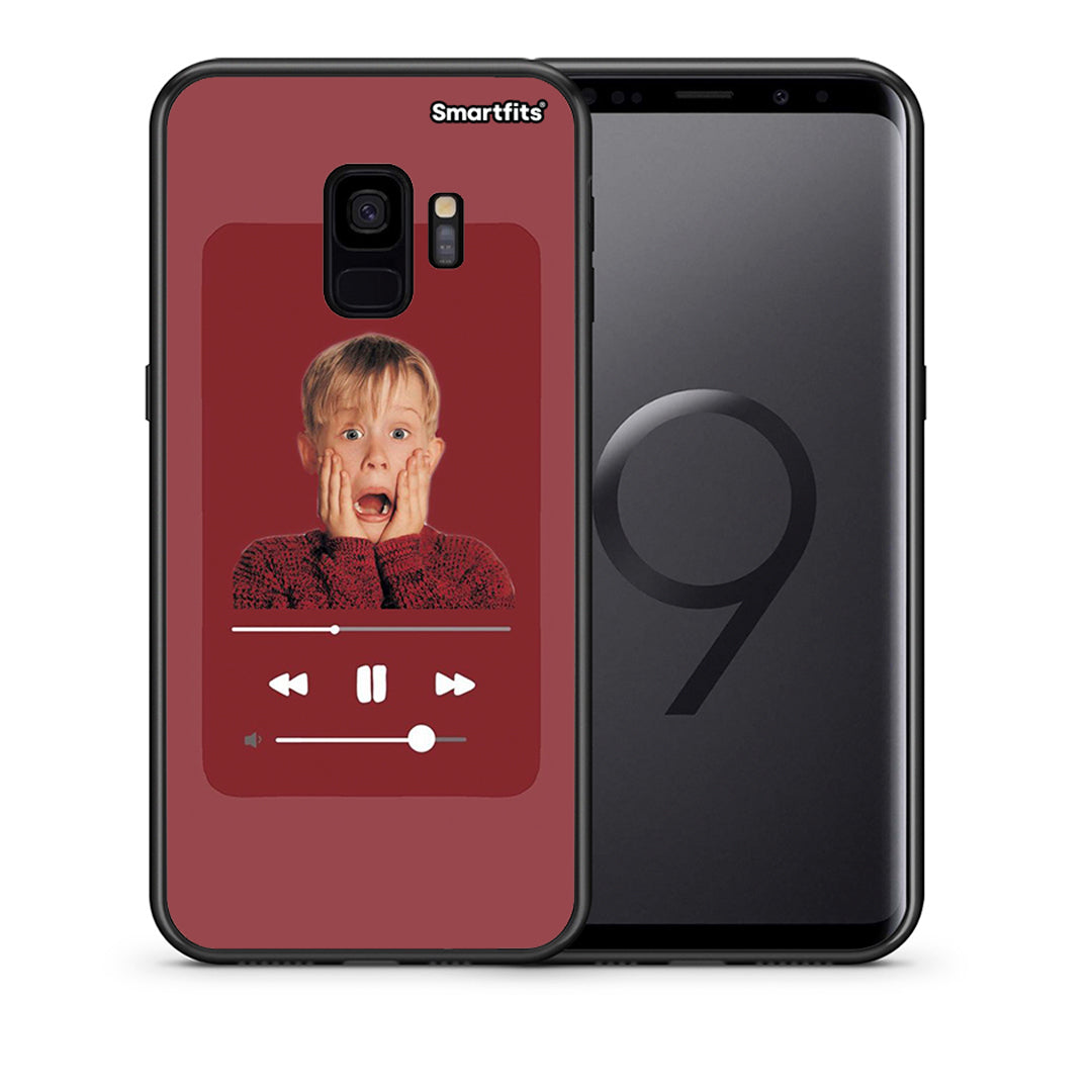 Θήκη Samsung S9 Xmas Alone Music από τη Smartfits με σχέδιο στο πίσω μέρος και μαύρο περίβλημα | Samsung S9 Xmas Alone Music case with colorful back and black bezels