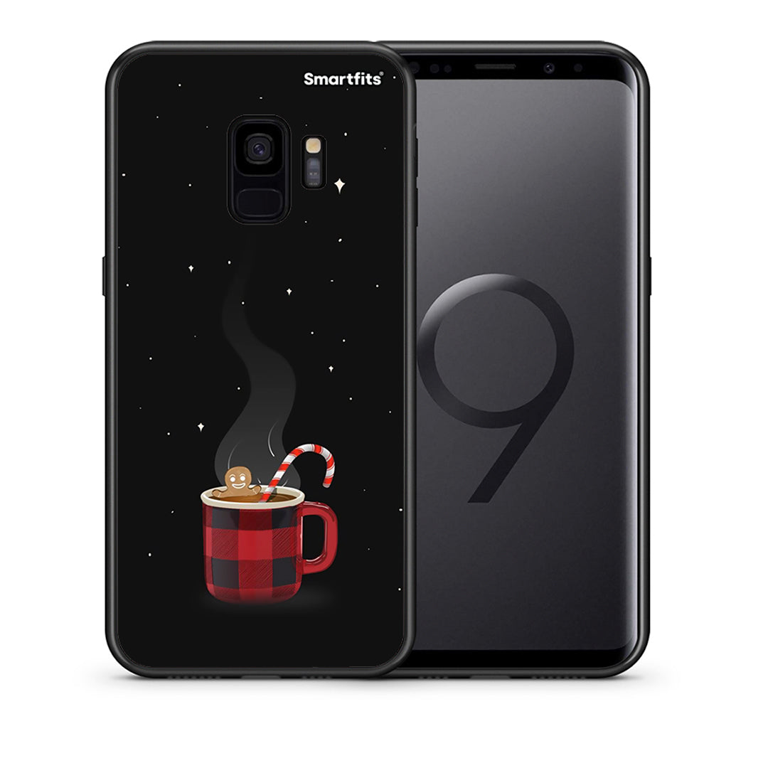 Θήκη Samsung S9 Xmas Bathing από τη Smartfits με σχέδιο στο πίσω μέρος και μαύρο περίβλημα | Samsung S9 Xmas Bathing case with colorful back and black bezels