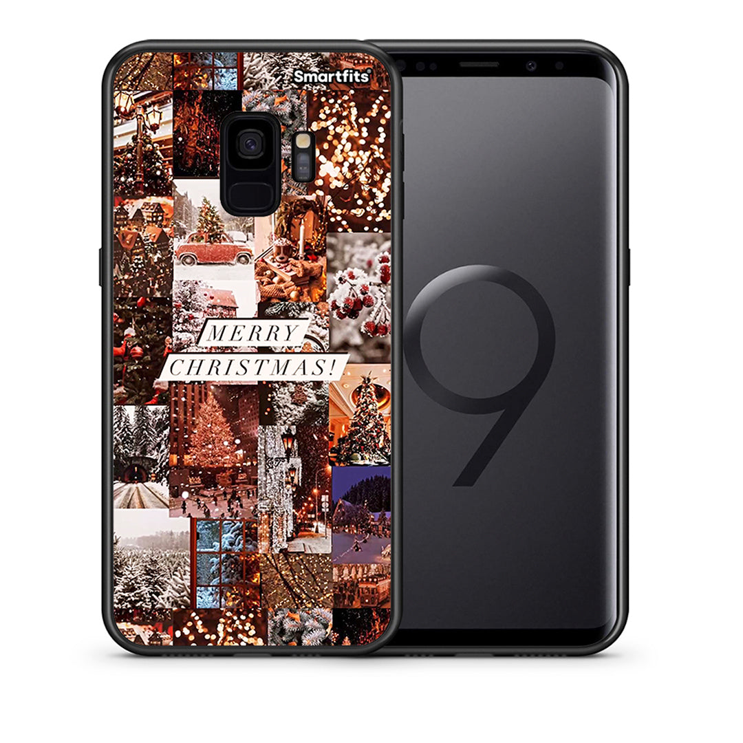 Θήκη Samsung S9 Xmas Collage από τη Smartfits με σχέδιο στο πίσω μέρος και μαύρο περίβλημα | Samsung S9 Xmas Collage case with colorful back and black bezels