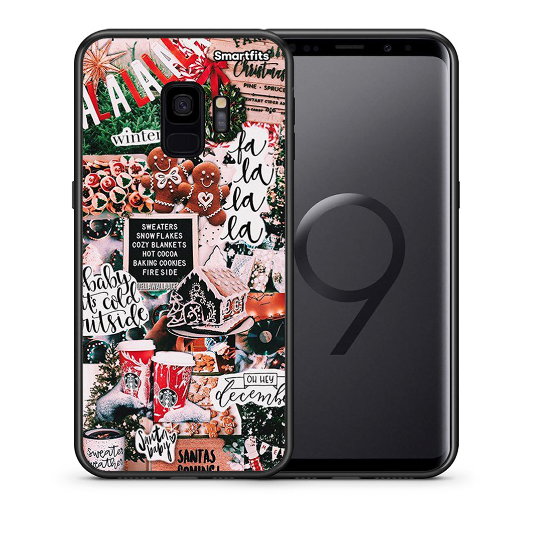 Θήκη Samsung S9 Xmas Habbits από τη Smartfits με σχέδιο στο πίσω μέρος και μαύρο περίβλημα | Samsung S9 Xmas Habbits case with colorful back and black bezels