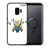 Thumbnail for Θήκη Samsung S9 Xmas Minion Lights από τη Smartfits με σχέδιο στο πίσω μέρος και μαύρο περίβλημα | Samsung S9 Xmas Minion Lights case with colorful back and black bezels