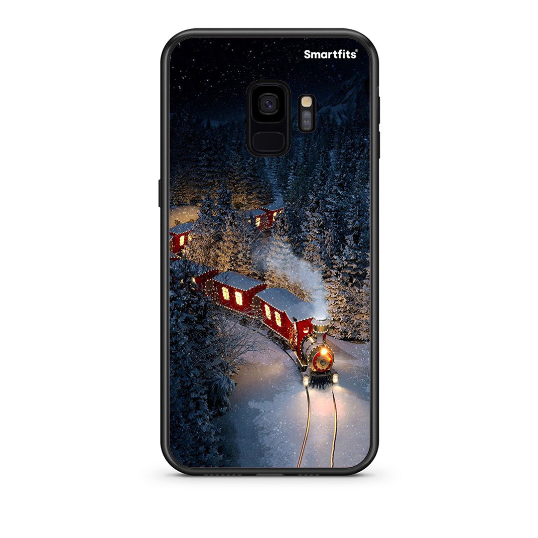 samsung s9 Xmas Train θήκη από τη Smartfits με σχέδιο στο πίσω μέρος και μαύρο περίβλημα | Smartphone case with colorful back and black bezels by Smartfits