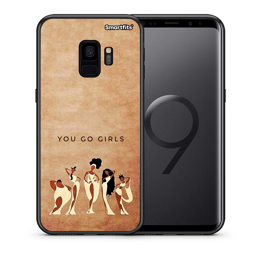 Θήκη Samsung S9 You Go Girl από τη Smartfits με σχέδιο στο πίσω μέρος και μαύρο περίβλημα | Samsung S9 You Go Girl case with colorful back and black bezels