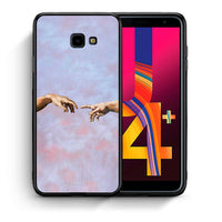 Thumbnail for Θήκη Samsung J4 Plus Adam Hand από τη Smartfits με σχέδιο στο πίσω μέρος και μαύρο περίβλημα | Samsung J4 Plus Adam Hand case with colorful back and black bezels