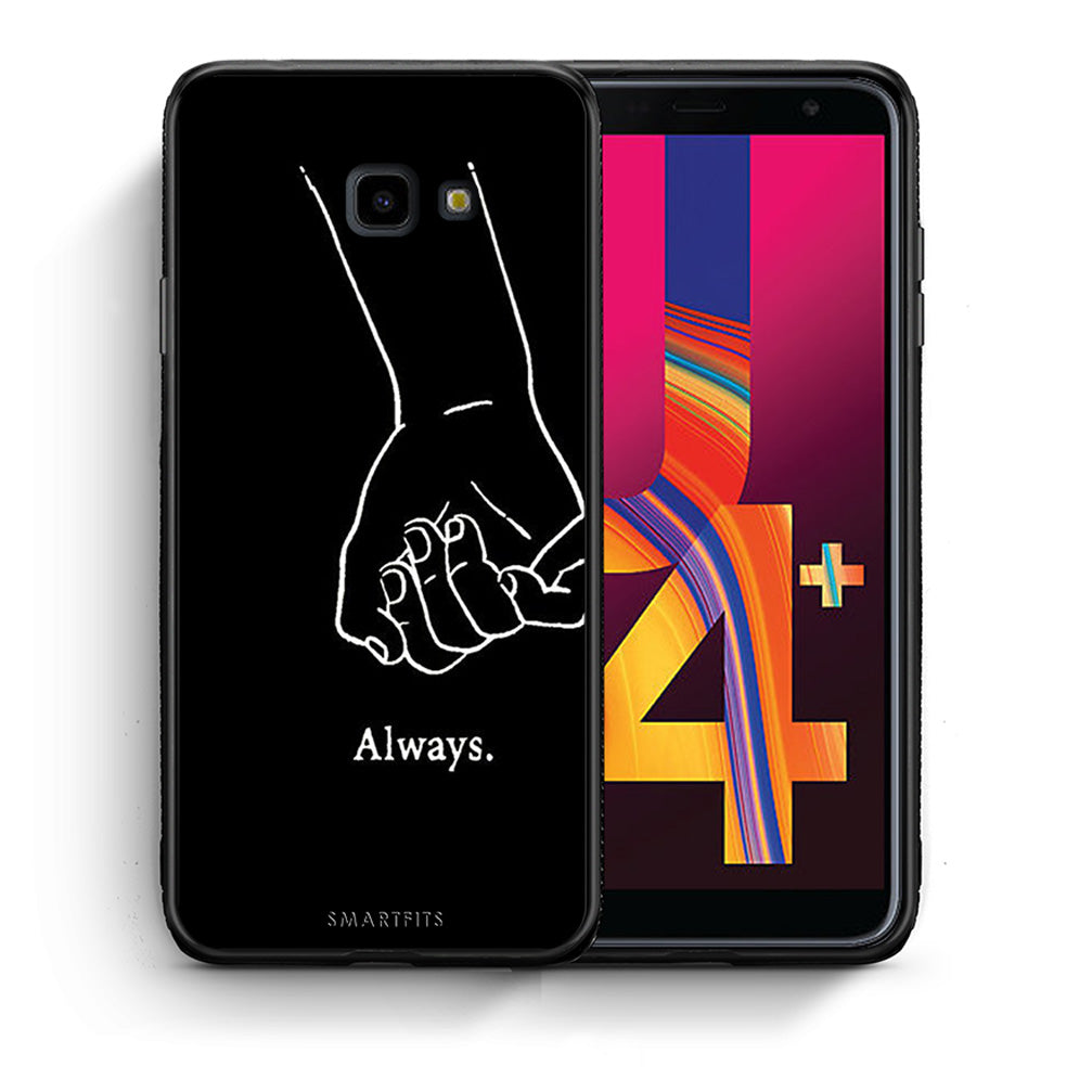 Θήκη Αγίου Βαλεντίνου Samsung J4 Plus Always & Forever 1 από τη Smartfits με σχέδιο στο πίσω μέρος και μαύρο περίβλημα | Samsung J4 Plus Always & Forever 1 case with colorful back and black bezels