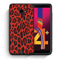 Thumbnail for Θήκη Samsung J4 Plus Red Leopard Animal από τη Smartfits με σχέδιο στο πίσω μέρος και μαύρο περίβλημα | Samsung J4 Plus Red Leopard Animal case with colorful back and black bezels