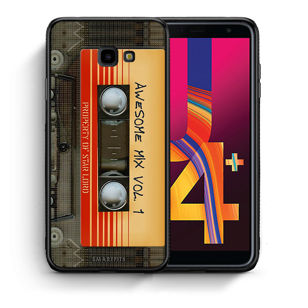 Θήκη Samsung J4 Plus Awesome Mix από τη Smartfits με σχέδιο στο πίσω μέρος και μαύρο περίβλημα | Samsung J4 Plus Awesome Mix case with colorful back and black bezels