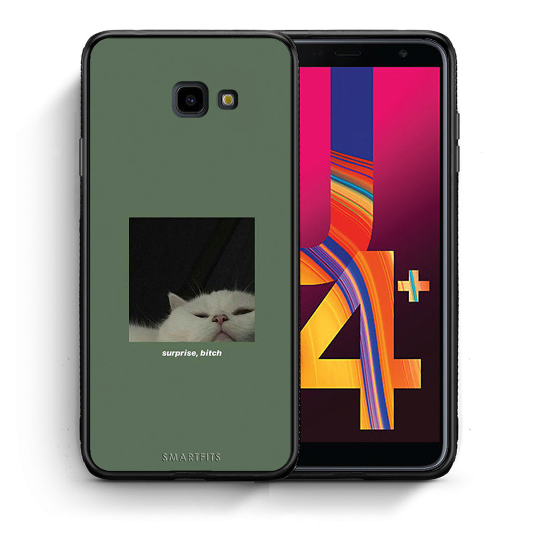 Θήκη Samsung J4 Plus Bitch Surprise από τη Smartfits με σχέδιο στο πίσω μέρος και μαύρο περίβλημα | Samsung J4 Plus Bitch Surprise case with colorful back and black bezels