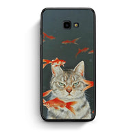 Thumbnail for Samsung J4 Plus Cat Goldfish θήκη από τη Smartfits με σχέδιο στο πίσω μέρος και μαύρο περίβλημα | Smartphone case with colorful back and black bezels by Smartfits