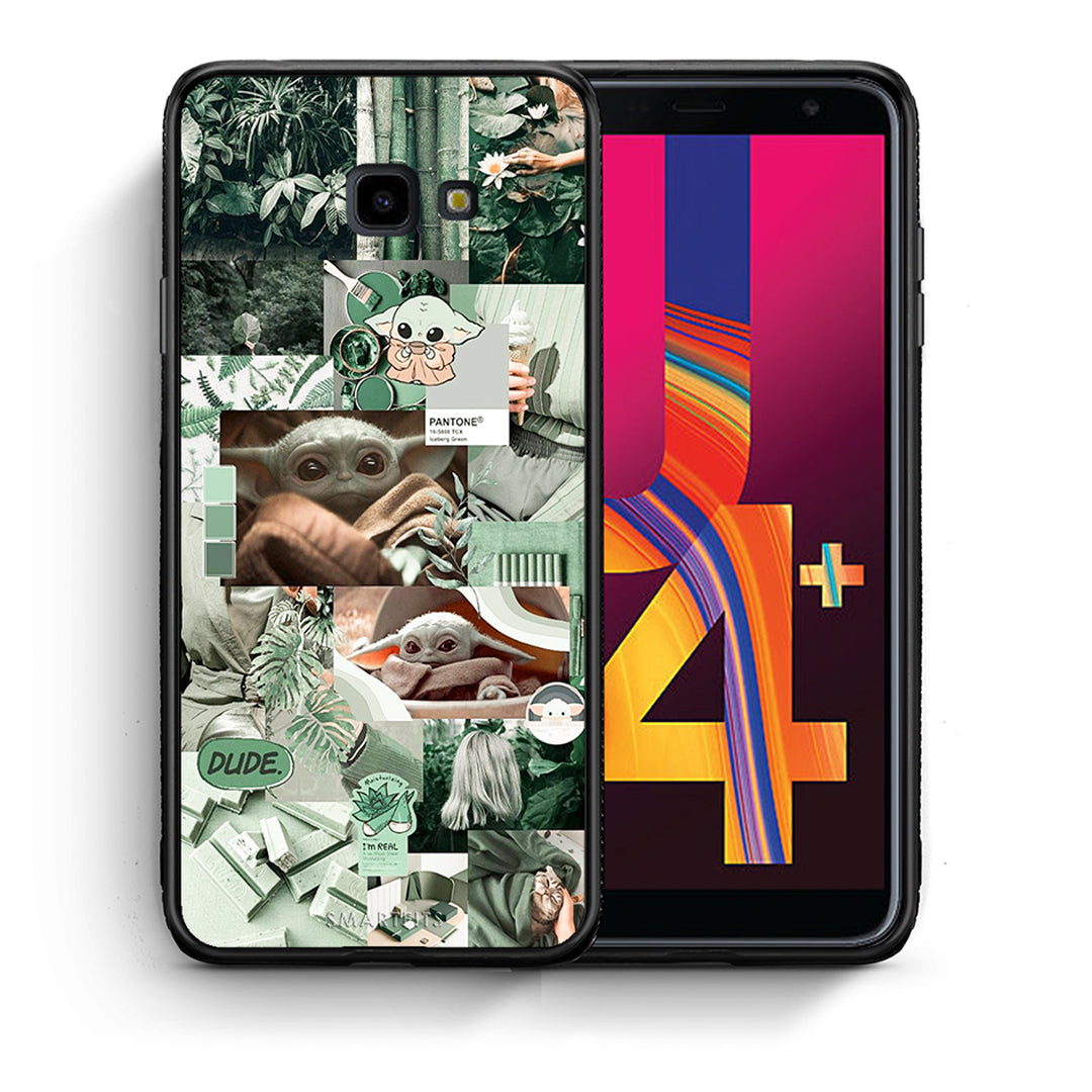Θήκη Αγίου Βαλεντίνου Samsung J4 Plus Collage Dude από τη Smartfits με σχέδιο στο πίσω μέρος και μαύρο περίβλημα | Samsung J4 Plus Collage Dude case with colorful back and black bezels