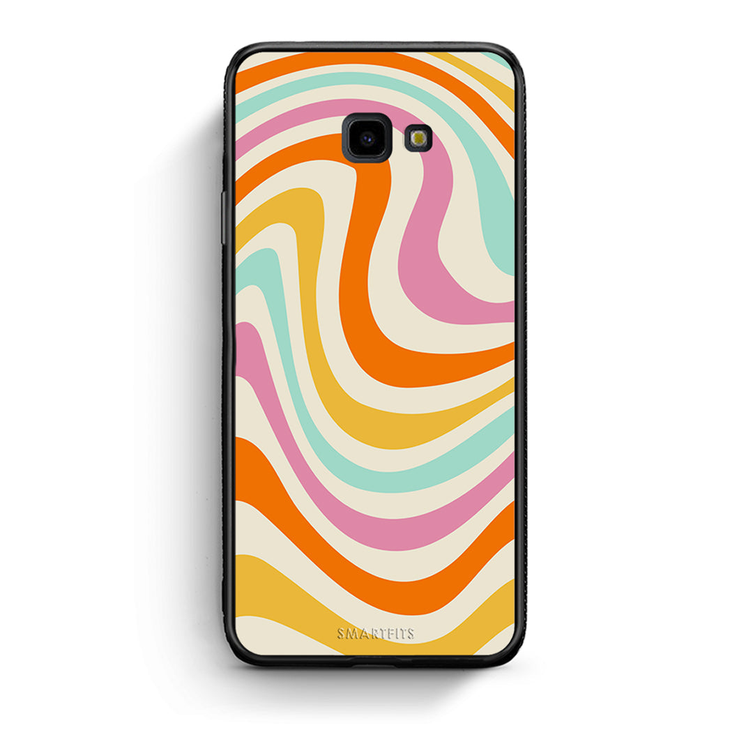 Samsung J4 Plus Colourful Waves θήκη από τη Smartfits με σχέδιο στο πίσω μέρος και μαύρο περίβλημα | Smartphone case with colorful back and black bezels by Smartfits