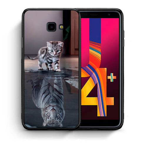 Θήκη Samsung J4 Plus Tiger Cute από τη Smartfits με σχέδιο στο πίσω μέρος και μαύρο περίβλημα | Samsung J4 Plus Tiger Cute case with colorful back and black bezels