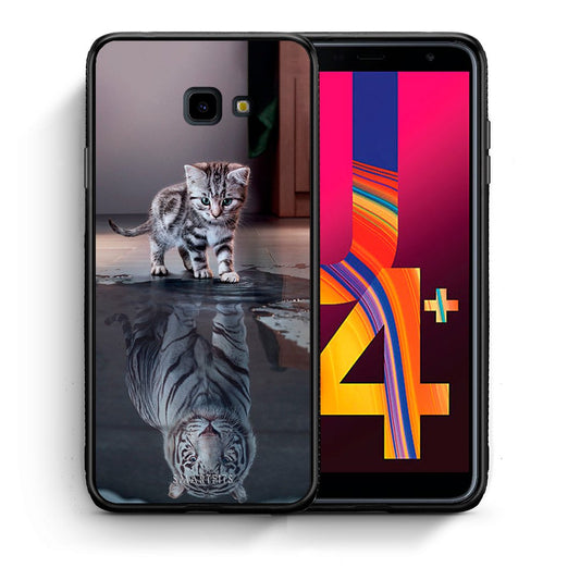 Θήκη Samsung J4 Plus Tiger Cute από τη Smartfits με σχέδιο στο πίσω μέρος και μαύρο περίβλημα | Samsung J4 Plus Tiger Cute case with colorful back and black bezels