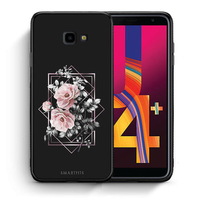 Θήκη Samsung J4 Plus Frame Flower από τη Smartfits με σχέδιο στο πίσω μέρος και μαύρο περίβλημα | Samsung J4 Plus Frame Flower case with colorful back and black bezels
