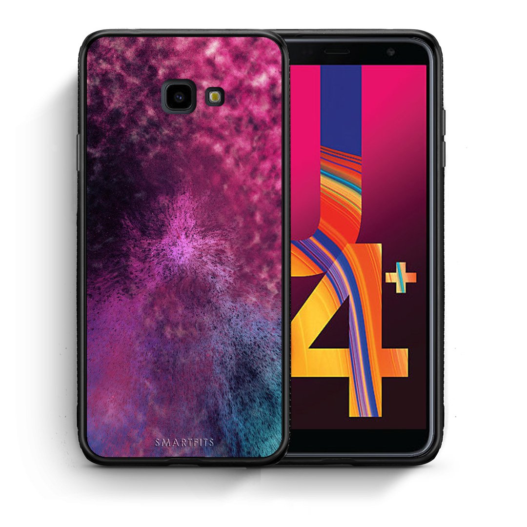 Θήκη Samsung J4 Plus Aurora Galaxy από τη Smartfits με σχέδιο στο πίσω μέρος και μαύρο περίβλημα | Samsung J4 Plus Aurora Galaxy case with colorful back and black bezels