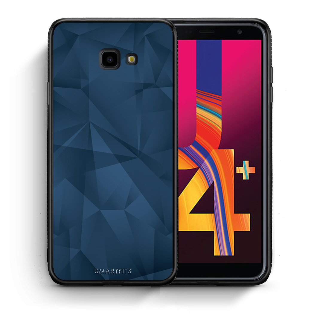 Θήκη Samsung J4 Plus Blue Abstract Geometric από τη Smartfits με σχέδιο στο πίσω μέρος και μαύρο περίβλημα | Samsung J4 Plus Blue Abstract Geometric case with colorful back and black bezels