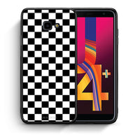 Thumbnail for Θήκη Samsung J4 Plus Squares Geometric από τη Smartfits με σχέδιο στο πίσω μέρος και μαύρο περίβλημα | Samsung J4 Plus Squares Geometric case with colorful back and black bezels