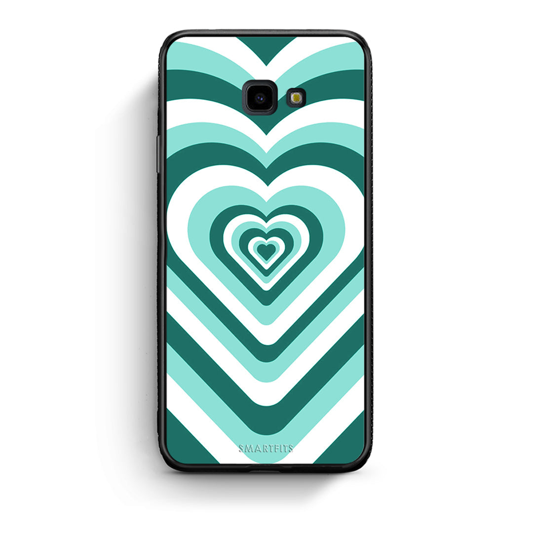 Samsung J4 Plus Green Hearts θήκη από τη Smartfits με σχέδιο στο πίσω μέρος και μαύρο περίβλημα | Smartphone case with colorful back and black bezels by Smartfits
