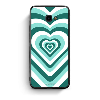Samsung J4 Plus Green Hearts θήκη από τη Smartfits με σχέδιο στο πίσω μέρος και μαύρο περίβλημα | Smartphone case with colorful back and black bezels by Smartfits