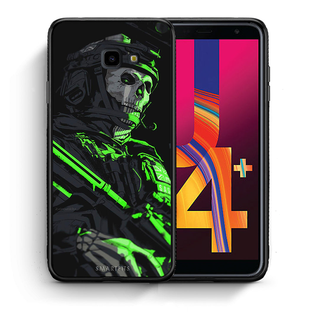 Θήκη Αγίου Βαλεντίνου Samsung J4 Plus Green Soldier από τη Smartfits με σχέδιο στο πίσω μέρος και μαύρο περίβλημα | Samsung J4 Plus Green Soldier case with colorful back and black bezels