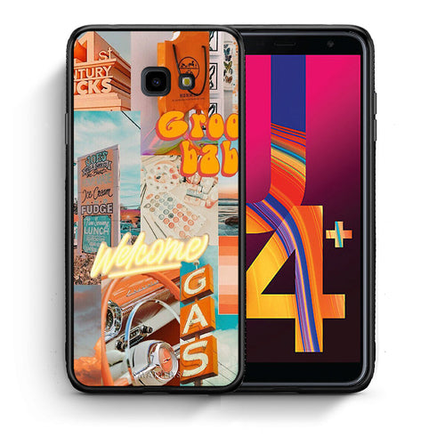 Θήκη Αγίου Βαλεντίνου Samsung J4 Plus Groovy Babe από τη Smartfits με σχέδιο στο πίσω μέρος και μαύρο περίβλημα | Samsung J4 Plus Groovy Babe case with colorful back and black bezels