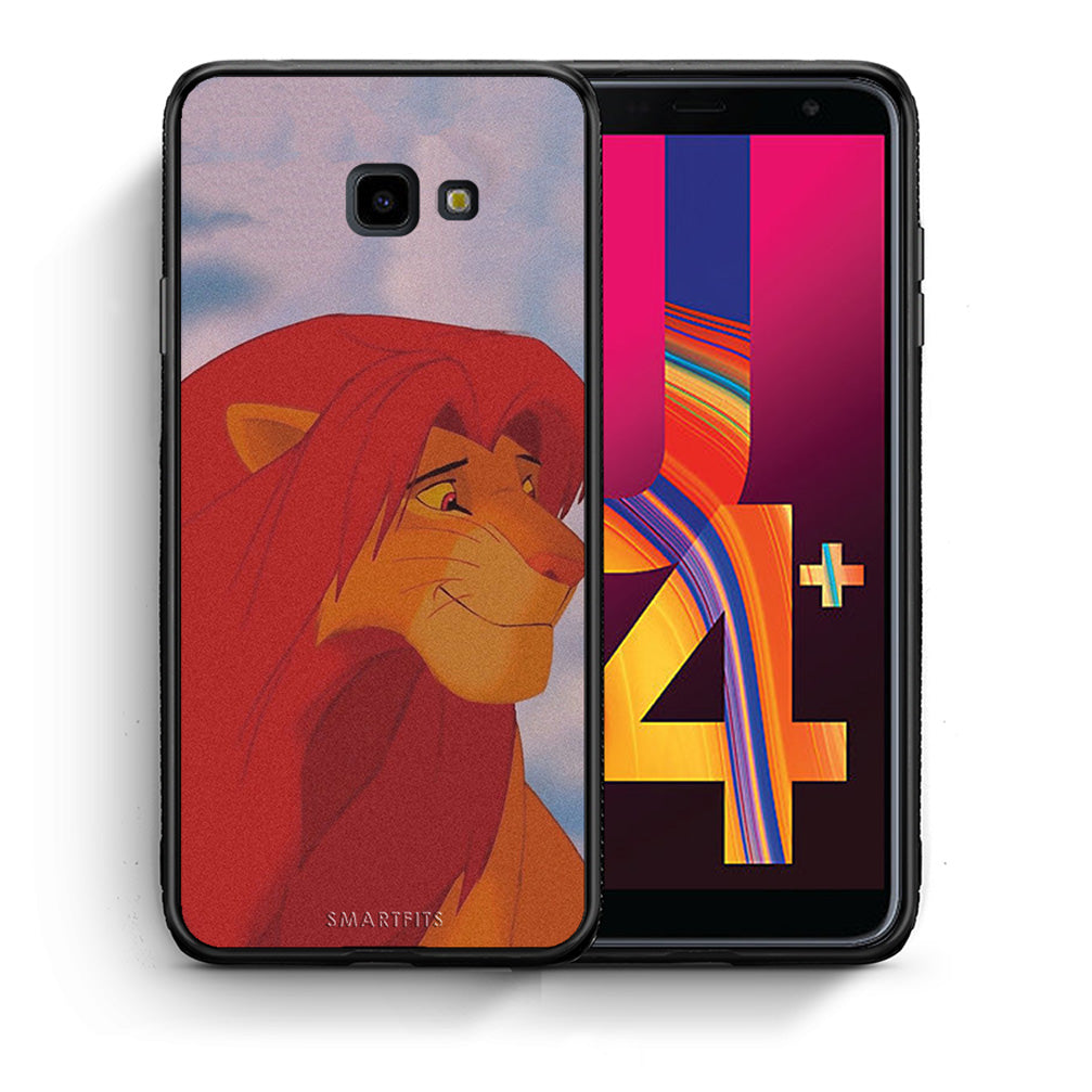 Θήκη Αγίου Βαλεντίνου Samsung J4 Plus Lion Love 1 από τη Smartfits με σχέδιο στο πίσω μέρος και μαύρο περίβλημα | Samsung J4 Plus Lion Love 1 case with colorful back and black bezels