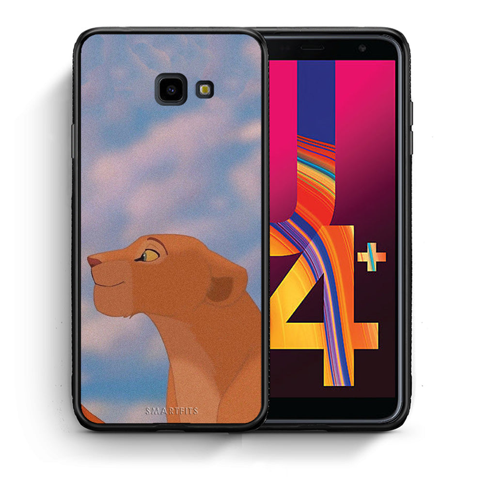 Θήκη Αγίου Βαλεντίνου Samsung J4 Plus Lion Love 2 από τη Smartfits με σχέδιο στο πίσω μέρος και μαύρο περίβλημα | Samsung J4 Plus Lion Love 2 case with colorful back and black bezels