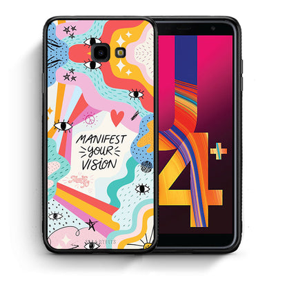 Θήκη Samsung J4 Plus Manifest Your Vision από τη Smartfits με σχέδιο στο πίσω μέρος και μαύρο περίβλημα | Samsung J4 Plus Manifest Your Vision case with colorful back and black bezels
