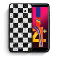 Thumbnail for Θήκη Samsung J4 Plus Square Geometric Marble από τη Smartfits με σχέδιο στο πίσω μέρος και μαύρο περίβλημα | Samsung J4 Plus Square Geometric Marble case with colorful back and black bezels