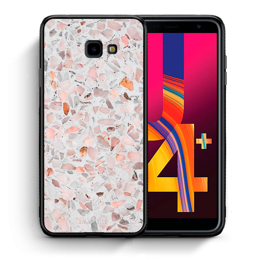 Θήκη Samsung J4 Plus Marble Terrazzo από τη Smartfits με σχέδιο στο πίσω μέρος και μαύρο περίβλημα | Samsung J4 Plus Marble Terrazzo case with colorful back and black bezels