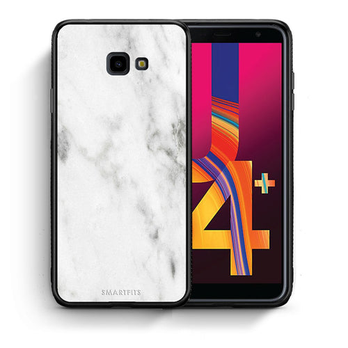 Θήκη Samsung J4 Plus White Marble από τη Smartfits με σχέδιο στο πίσω μέρος και μαύρο περίβλημα | Samsung J4 Plus White Marble case with colorful back and black bezels