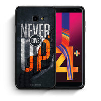 Thumbnail for Θήκη Αγίου Βαλεντίνου Samsung J4 Plus Never Give Up από τη Smartfits με σχέδιο στο πίσω μέρος και μαύρο περίβλημα | Samsung J4 Plus Never Give Up case with colorful back and black bezels