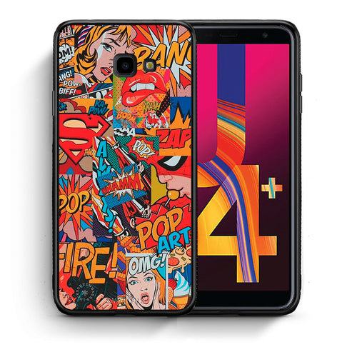 Θήκη Samsung J4 Plus PopArt OMG από τη Smartfits με σχέδιο στο πίσω μέρος και μαύρο περίβλημα | Samsung J4 Plus PopArt OMG case with colorful back and black bezels