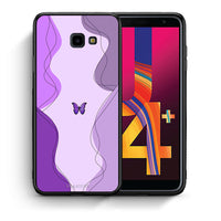 Thumbnail for Θήκη Αγίου Βαλεντίνου Samsung J4 Plus Purple Mariposa από τη Smartfits με σχέδιο στο πίσω μέρος και μαύρο περίβλημα | Samsung J4 Plus Purple Mariposa case with colorful back and black bezels