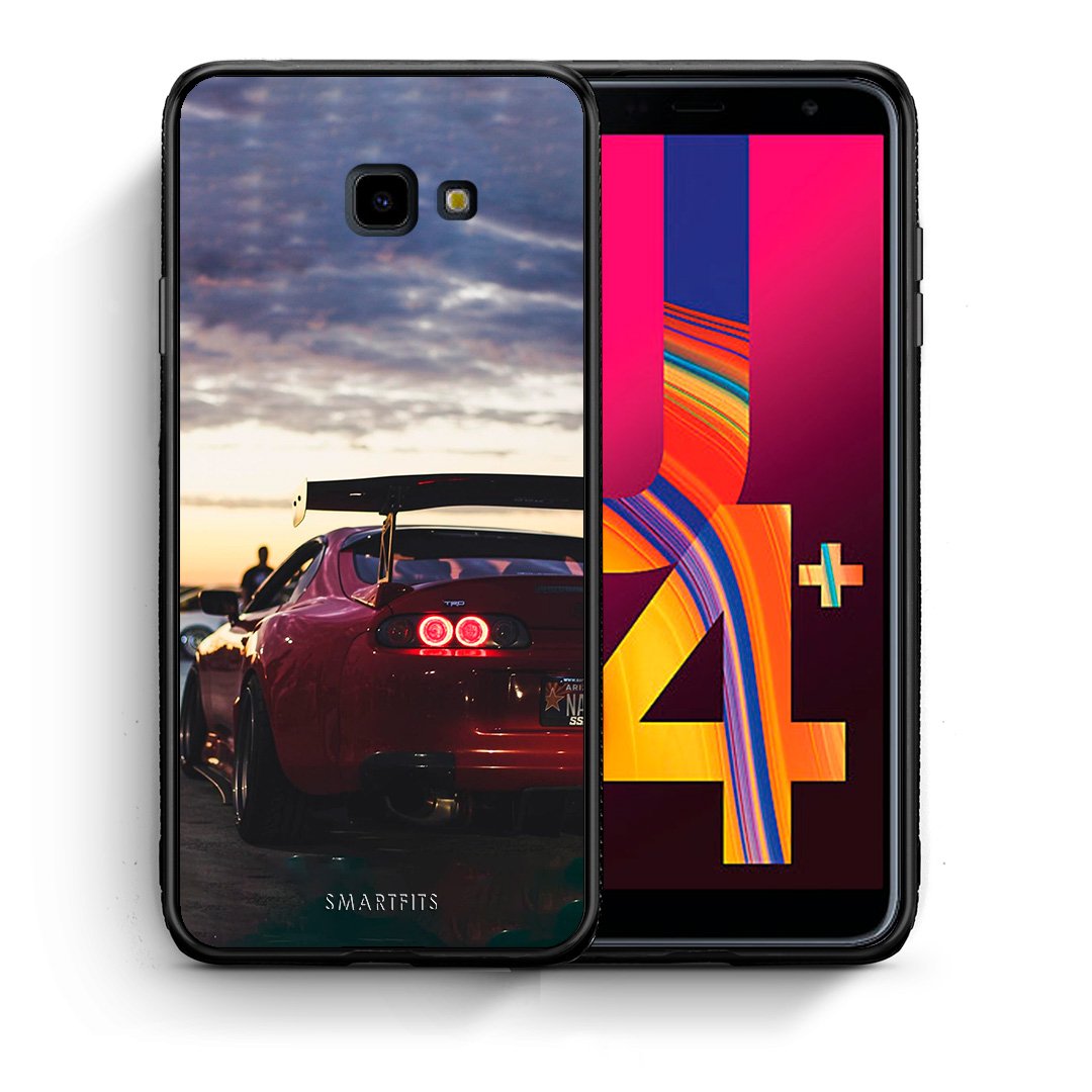 Θήκη Samsung J4 Plus Racing Supra από τη Smartfits με σχέδιο στο πίσω μέρος και μαύρο περίβλημα | Samsung J4 Plus Racing Supra case with colorful back and black bezels