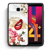 Thumbnail for Θήκη Samsung J4 Plus Red Lips από τη Smartfits με σχέδιο στο πίσω μέρος και μαύρο περίβλημα | Samsung J4 Plus Red Lips case with colorful back and black bezels