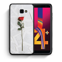 Thumbnail for Θήκη Samsung J4 Plus Red Rose από τη Smartfits με σχέδιο στο πίσω μέρος και μαύρο περίβλημα | Samsung J4 Plus Red Rose case with colorful back and black bezels
