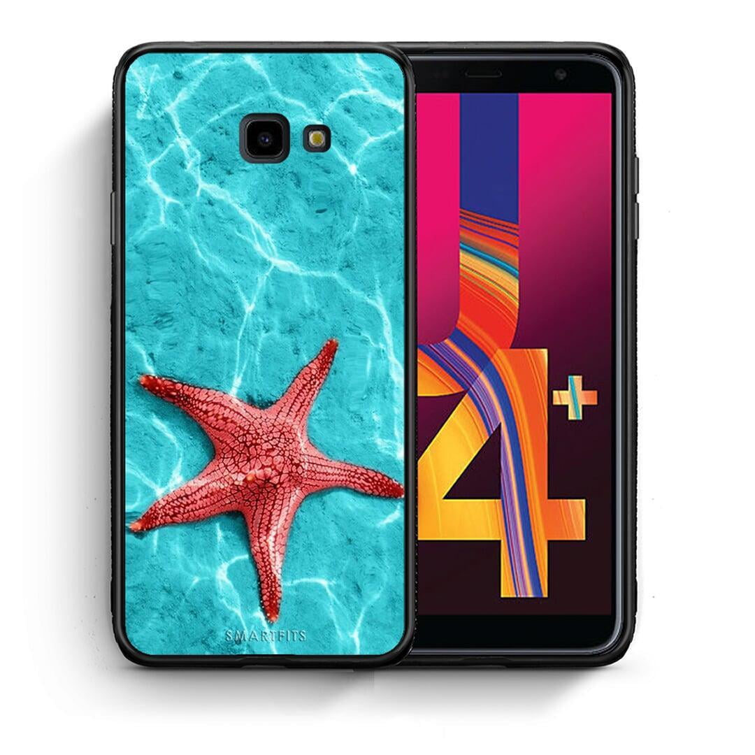 Θήκη Samsung J4 Plus Red Starfish από τη Smartfits με σχέδιο στο πίσω μέρος και μαύρο περίβλημα | Samsung J4 Plus Red Starfish case with colorful back and black bezels