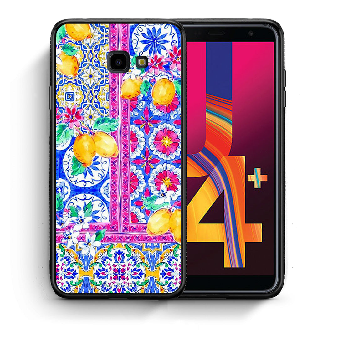 Θήκη Samsung J4 Plus Retro Spring από τη Smartfits με σχέδιο στο πίσω μέρος και μαύρο περίβλημα | Samsung J4 Plus Retro Spring case with colorful back and black bezels
